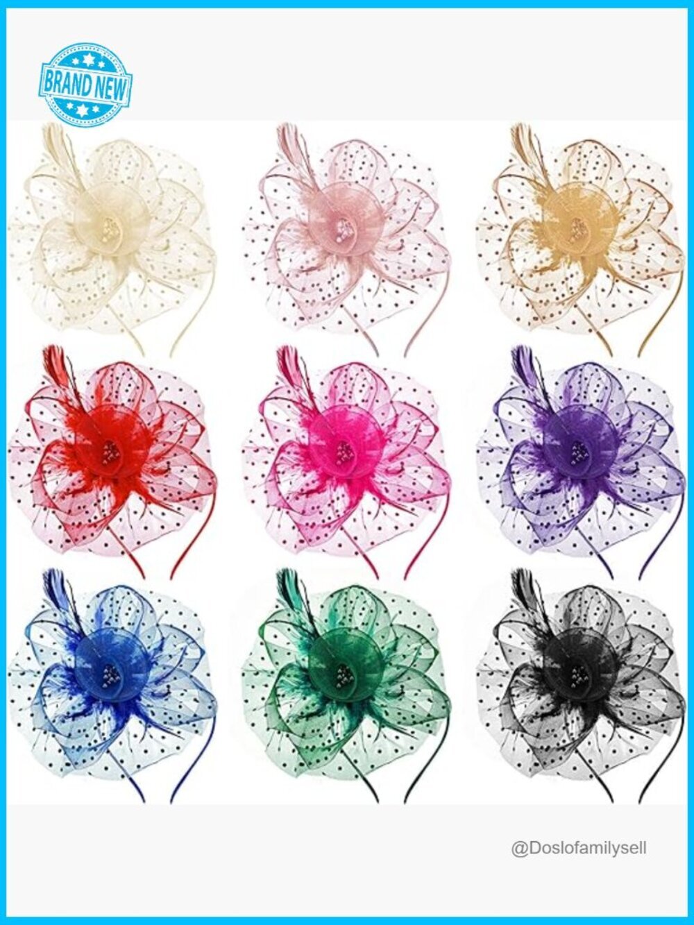 9 Vintage Fascinators with Veils and Feathers for Tea Party Wedding Derby Hat